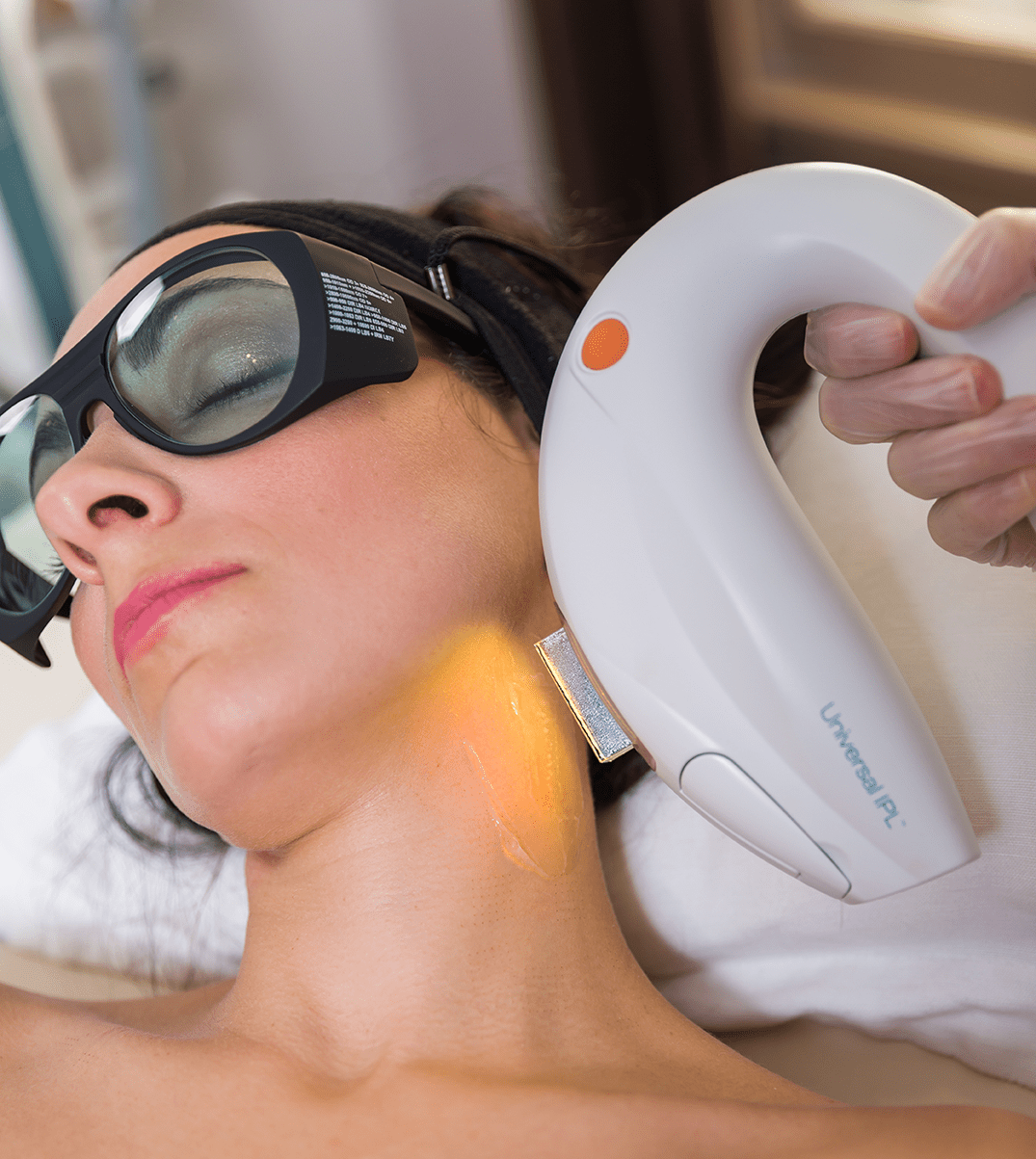 woman during laser treatment at alira med spa in Houston